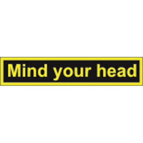 MIND YOUR HEAD (4x20cm) Yellow Vin. IMO symbol 23-0128YV