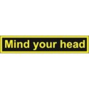 MIND YOUR HEAD (4x20cm) Yellow Vin. IMO symbol 23-0128YV