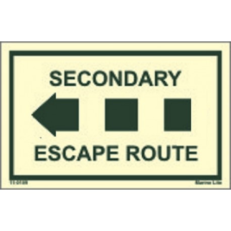 Secondary escape route left  (6.4x4.1cm) Phot.Vin. IMO sign 11-0109L