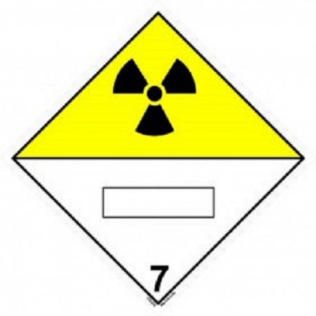 CLASS 7, RADIOACTIVE WITH PANEL FOR UN NUMBER (25x25cm) White Vin. IMO symbol 172242(40) MAC WV
