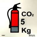 Señal IMO EXTINTOR DE CO2 5KG (15x15cm) vinilo fotoluminiscente 156847(5)