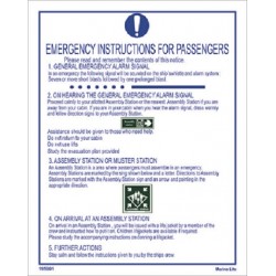 EMERGENCY INSTRUCTIONS FOR PASSENGERS  White Vin. IMO symbol 195901WV
