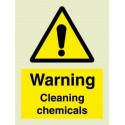 WARNING CLEANING CHEMICALS  (20x15cm) White Vin. IMO sign 187664WV