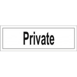 PRIVATE (10x30cm) White Vin. IMO sign 212909WV