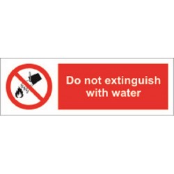 DO NOT EXTINGUISH WITH WATER (10x30cm) White Vin. IMO symbol 208563WV