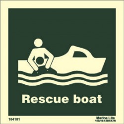 RESCUE BOAT  (30x30cm) Phot.Vin. IMO sign 104101