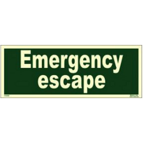 EMERGENCY ESCAPE  (10x30cm) Phot.Vin. IMO sign 114345