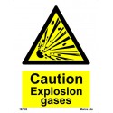 CAUTION EXPLOSION GASES  (20x15cm) White Vin. IMO sign 187582WV