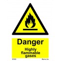 DANGER HIGHLY FLAMMABLE GASES (20x15cm) White Vin. IMO sign 187632WV