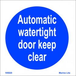 AUTOMATIC WATERTIGHT DOOR KEEP CLEAR (15x15cm) White Vin. IMO sign 195820WV