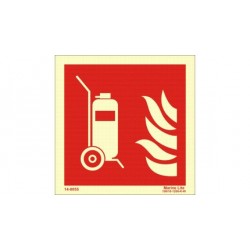 WHEELED FIRE EXTINGUISHER  (15x15cm) Phot.Vin. IMO sign 146106 / FES006