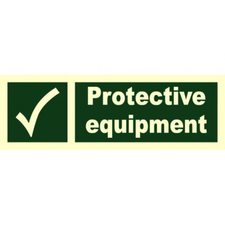 PROTECTIVE EQUIPMENT  (10x30cm) Phot.Vin. IMO sign 104174