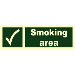 SMOKING AREA  (10x30cm) Phot.Vin. IMO sign 104185