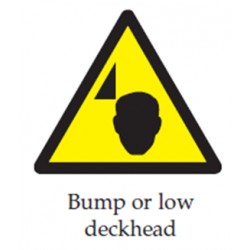 BUMP OR LOW DECKHEAD  (20x15cm) White Vin. IMO sign 