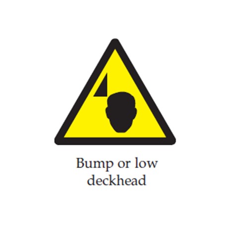 BUMP OR LOW DECKHEAD  (20x15cm) White Vin. IMO sign 